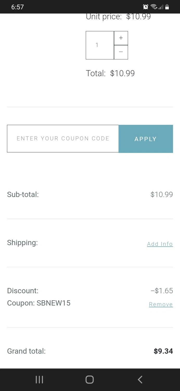 SunburstSuperfoods checkout page showing SunburstSuperfoods promo code box | Screenshot taken by SimplyCodes community member on Feb 20, 2024