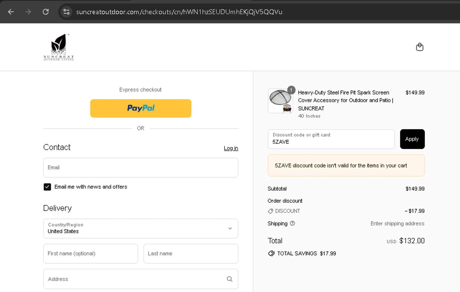 SUNCREAT promo code screenshot showing code WELCOME24 applied at SUNCREAT checkout page. Uploaded by SimplyCodes community member BonusPro7395 on Aug 12, 2025