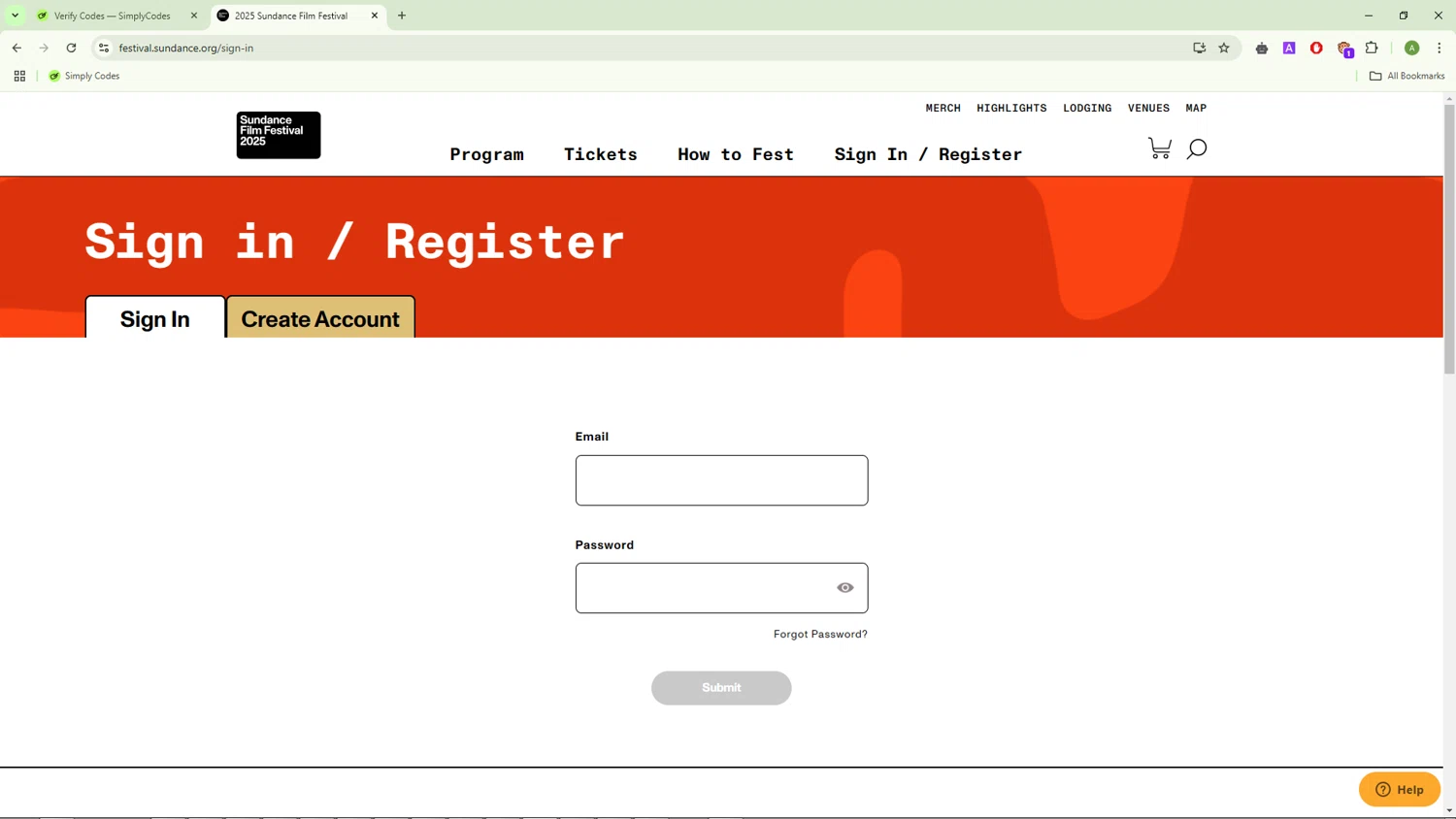 Sundance Film Festival checkout page showing Sundance Film Festival promo code box | Screenshot taken by SimplyCodes community member on Jan 17, 2025