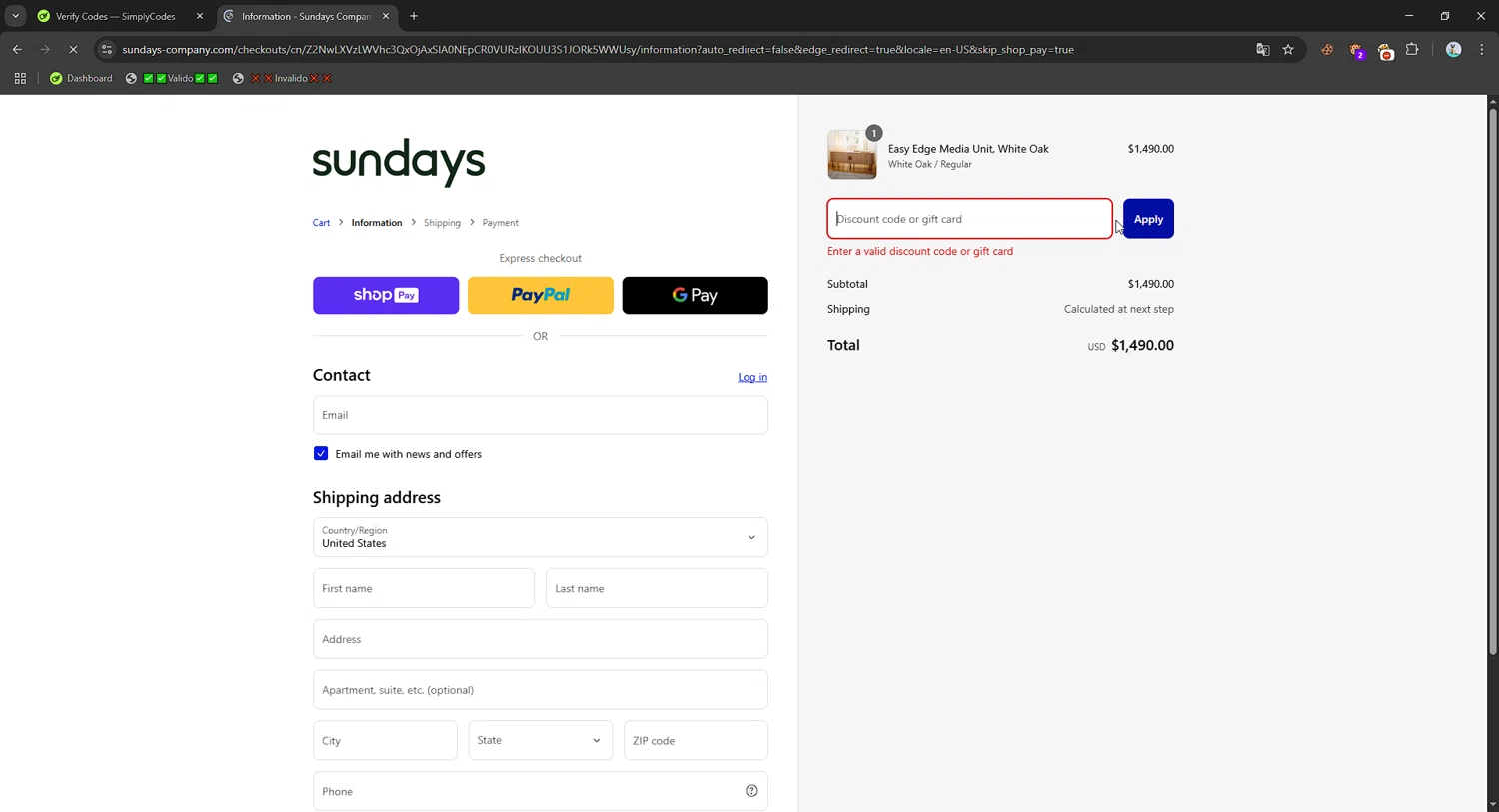 Sundays discount code screenshot showing code SUNDAYSTRADE applied at Sundays checkout page. Uploaded by SimplyCodes community member Mriko_Kien_lo_lea on Mar 12, 2025