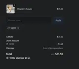 10OFF coupon verification screenshot