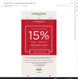 Sunnamusk coupon verification screenshot