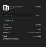 PRIME10 coupon verification screenshot