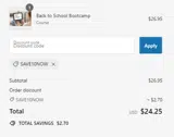 SAVE10NOW coupon verification screenshot