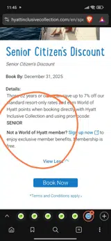 SENIOR coupon verification screenshot