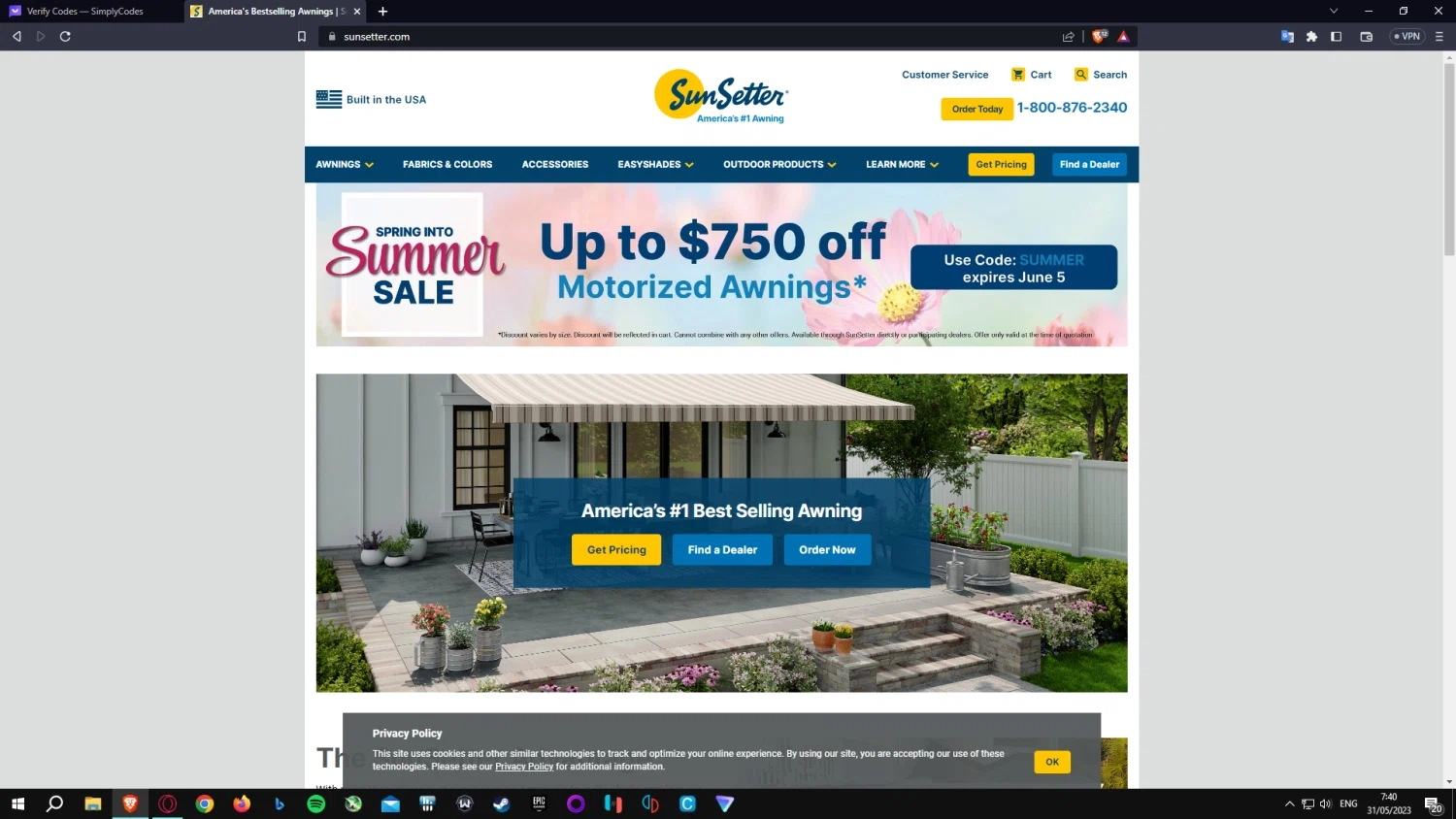 how to use SunSetter coupons