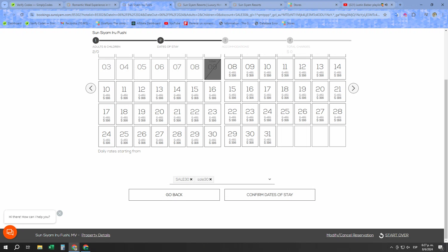 Sun Siyam Resorts checkout page showing Sun Siyam Resorts promo code box | Screenshot taken by SimplyCodes community member on Jun 8, 2024