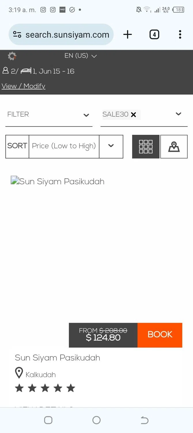Sun Siyam Resorts checkout page showing Sun Siyam Resorts promo code box | Screenshot taken by SimplyCodes community member on Jun 15, 2024