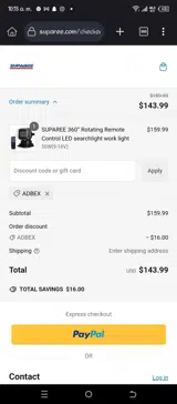 Adbex coupon verification screenshot