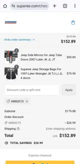 Amigo15 coupon verification screenshot