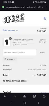 MTDAY coupon verification screenshot