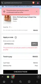 ZEPINKICKS coupon verification screenshot