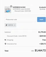 EBF20 coupon verification screenshot