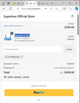superbox30 coupon verification screenshot