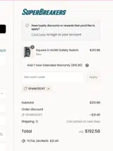 SuperBreakers coupon verification screenshot