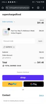 super10 coupon verification screenshot