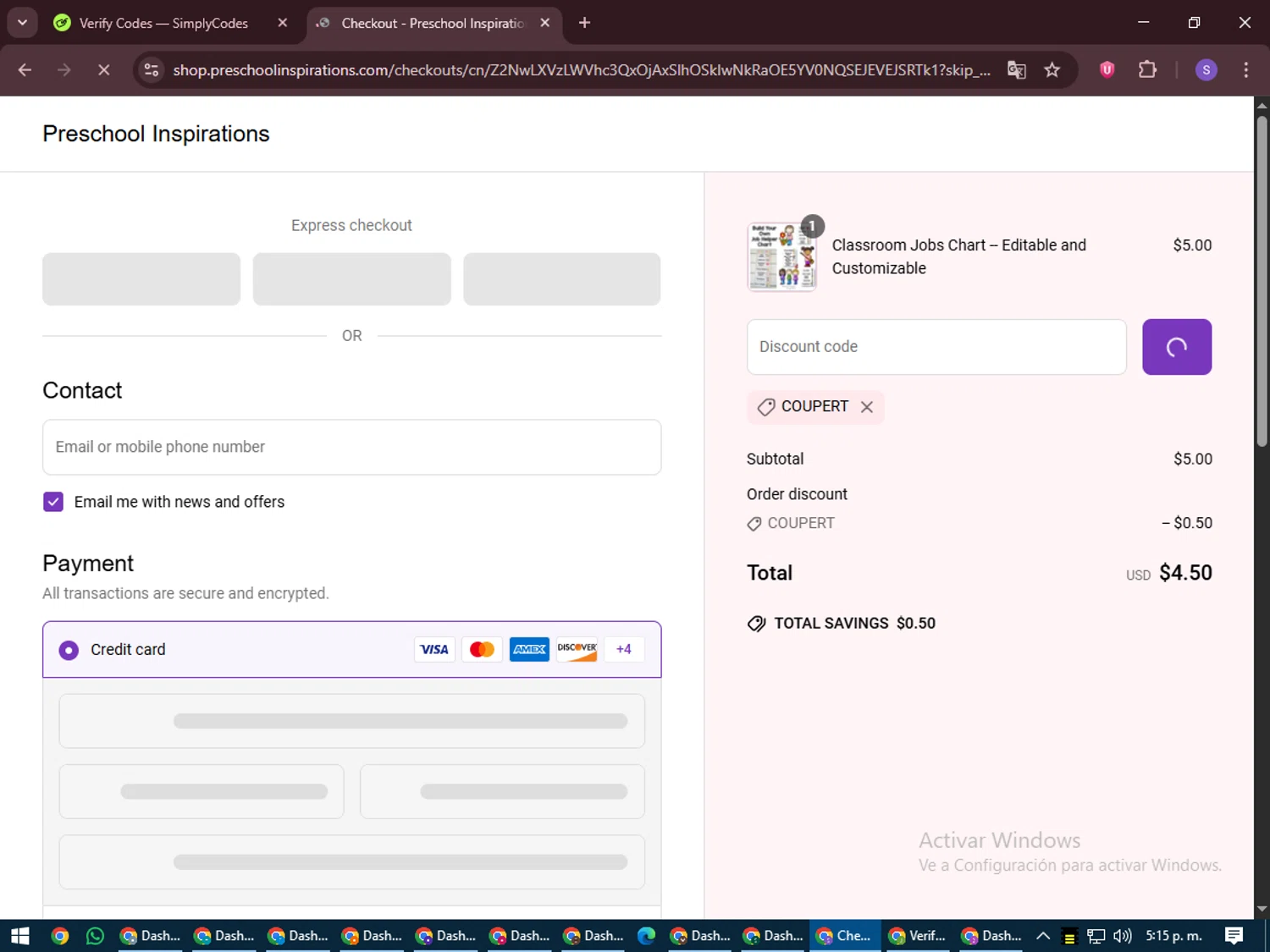 Super Chewer discount code screenshot showing code DESERTLABRESCUE applied at Super Chewer checkout page. Uploaded by SimplyCodes community member LilBaby on Jun 13, 2025