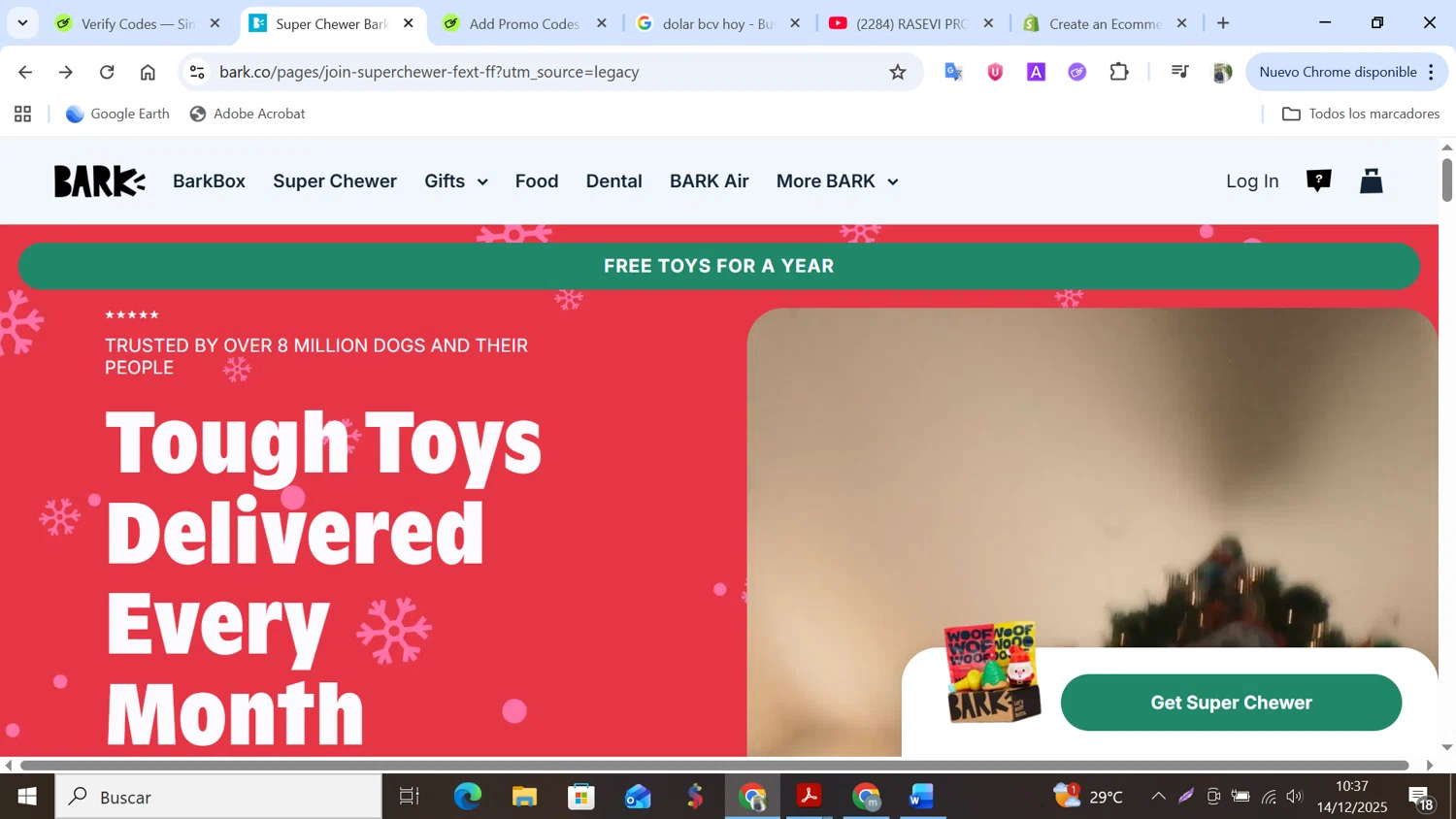 Super Chewer discount code screenshot showing code 30DEMANDIO applied at Super Chewer checkout page. Uploaded by SimplyCodes community member NobleMonarch5837 on Dec 14, 2025