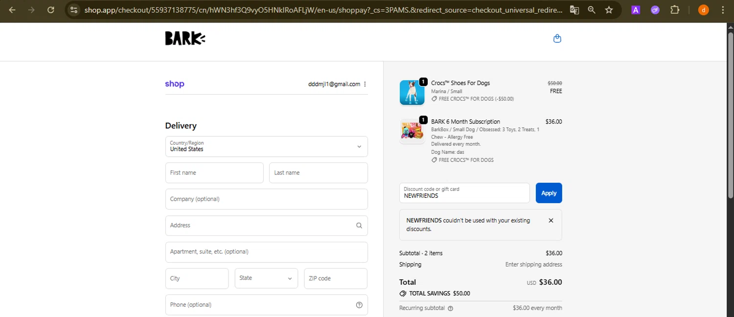 Super Chewer discount code screenshot showing code NEWFRIENDS applied at Super Chewer checkout page. Uploaded by SimplyCodes community member PennyAdmiral6960 on Oct 3, 2025