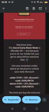 EARLYBF20 coupon verification screenshot