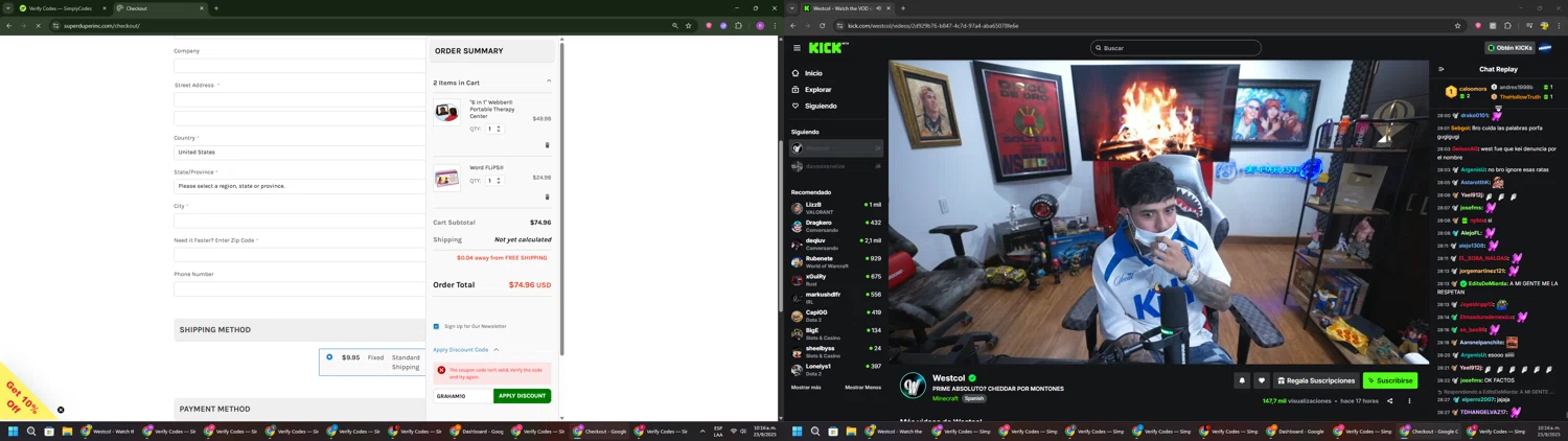 Super Duper promo code screenshot showing code GRAHAM10 applied at Super Duper checkout page. Uploaded by SimplyCodes community member RoyalSentinel4577 on Sep 23, 2025