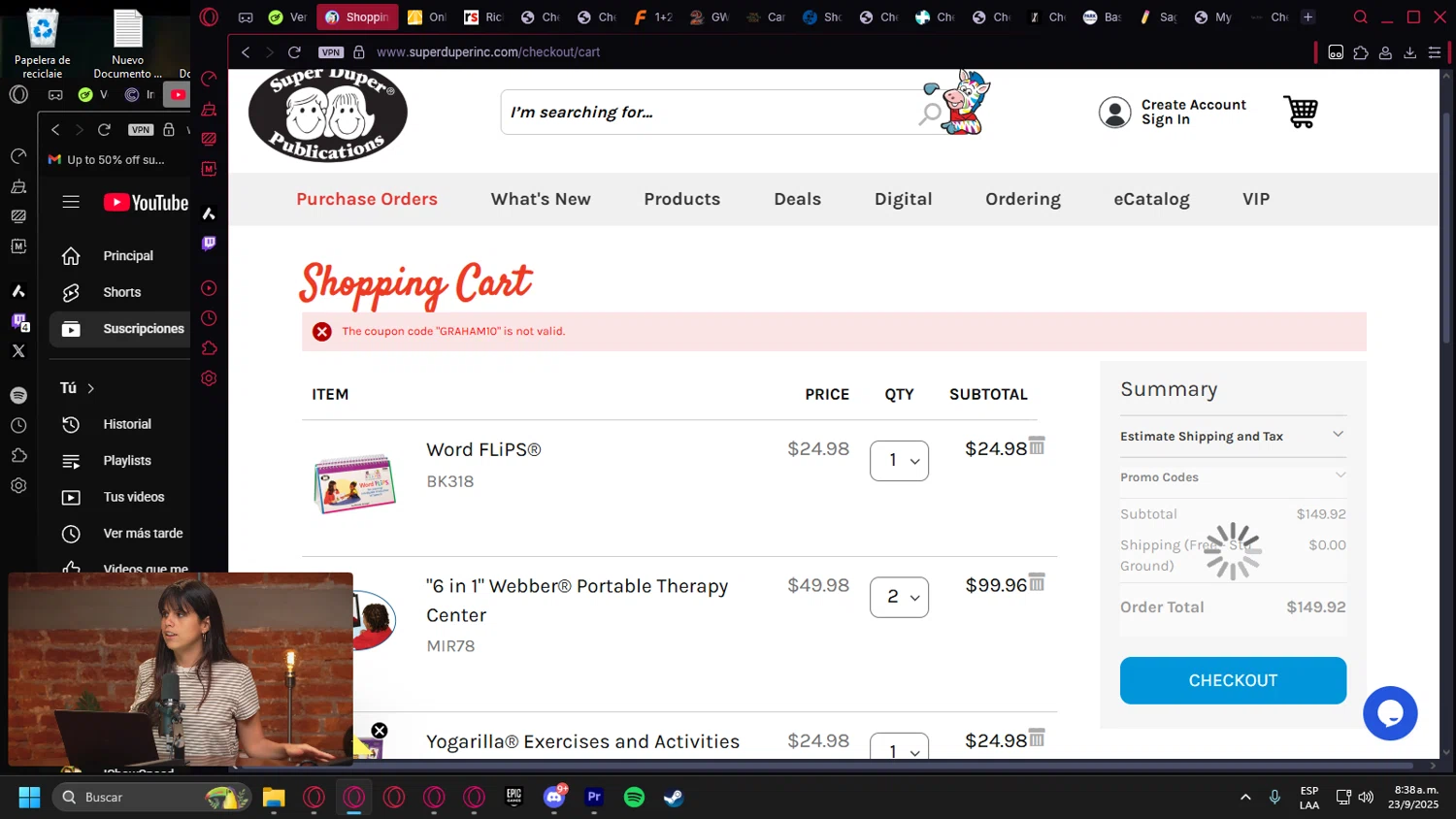 Super Duper promo code screenshot showing code GRAHAM10 applied at Super Duper checkout page. Uploaded by SimplyCodes community member leonardocamacho2 on Sep 23, 2025
