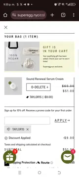 TAYLOR15 coupon verification screenshot
