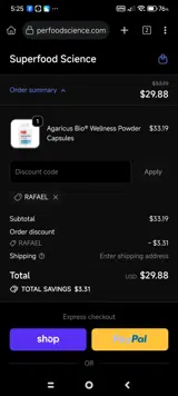 Rafael coupon verification screenshot