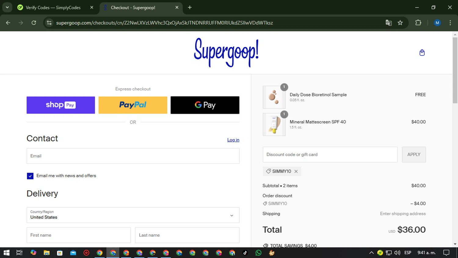 how to use Supergoop coupons