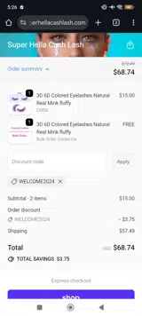 welcome2024 coupon verification screenshot