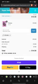 25VUNU coupon verification screenshot