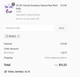 ROXI25 coupon verification screenshot