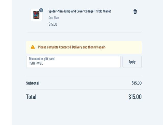 SuperHeroStuff checkout page showing SuperHeroStuff promo code box | Screenshot taken by SimplyCodes community member on Jun 22, 2025