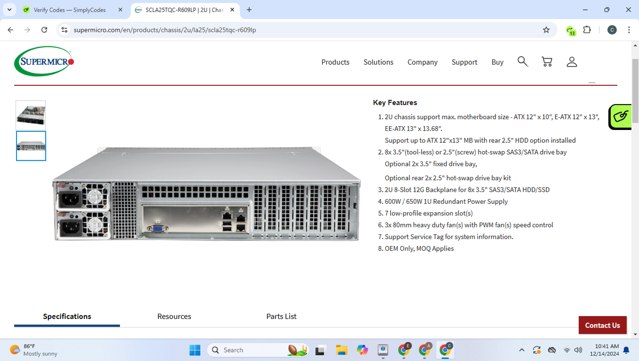 Supermicro checkout page showing Supermicro discount code box | Screenshot taken by SimplyCodes community member on Dec 14, 2024