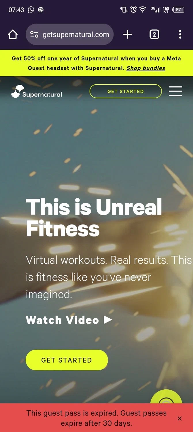 Supernatural VR checkout page showing Supernatural VR promo code box | Screenshot taken by SimplyCodes community member on Mar 3, 2024