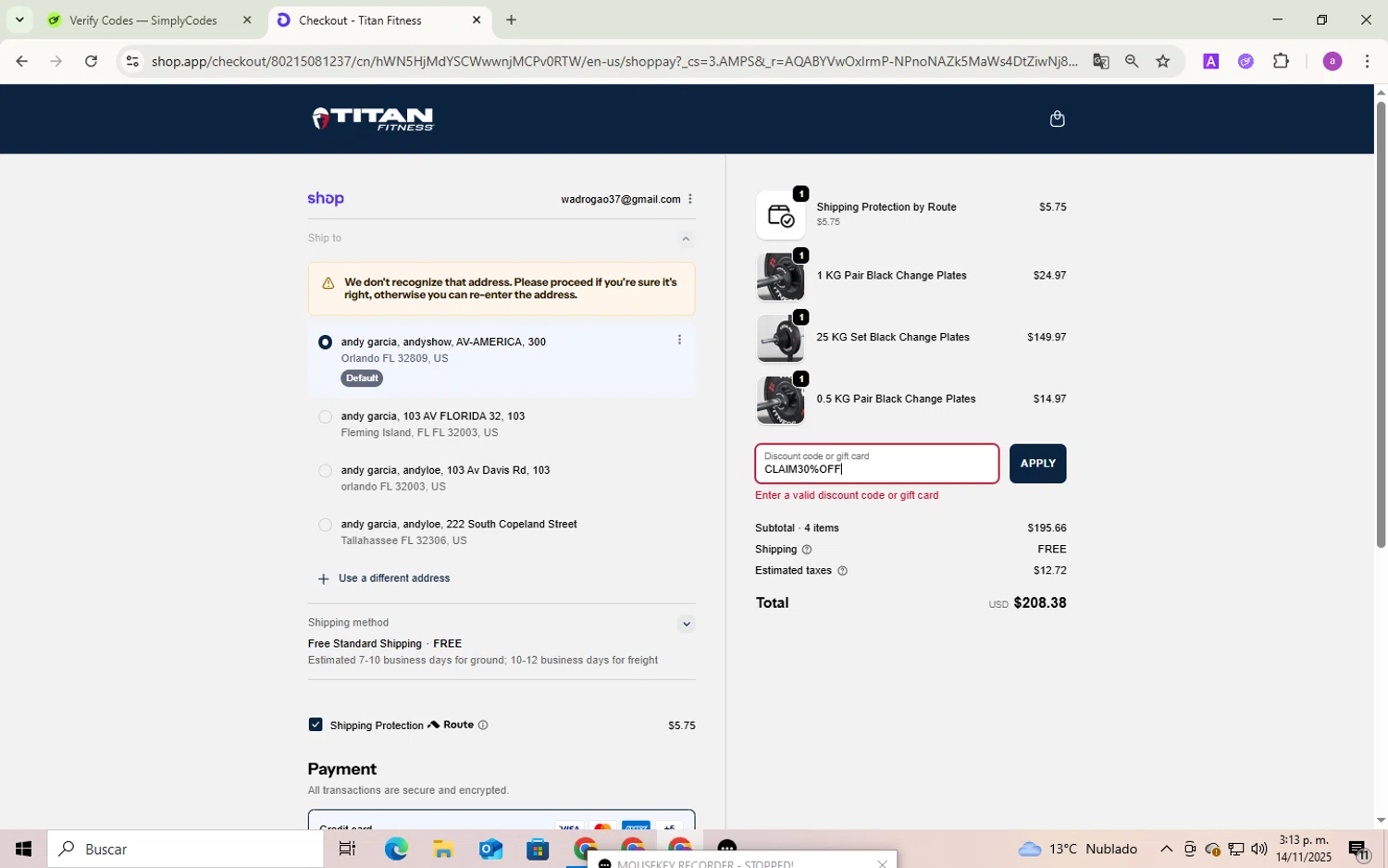 Superpower promo code screenshot showing code CONTROL20 applied at Superpower checkout page. Uploaded by SimplyCodes community member BukayoSaka on Nov 14, 2025