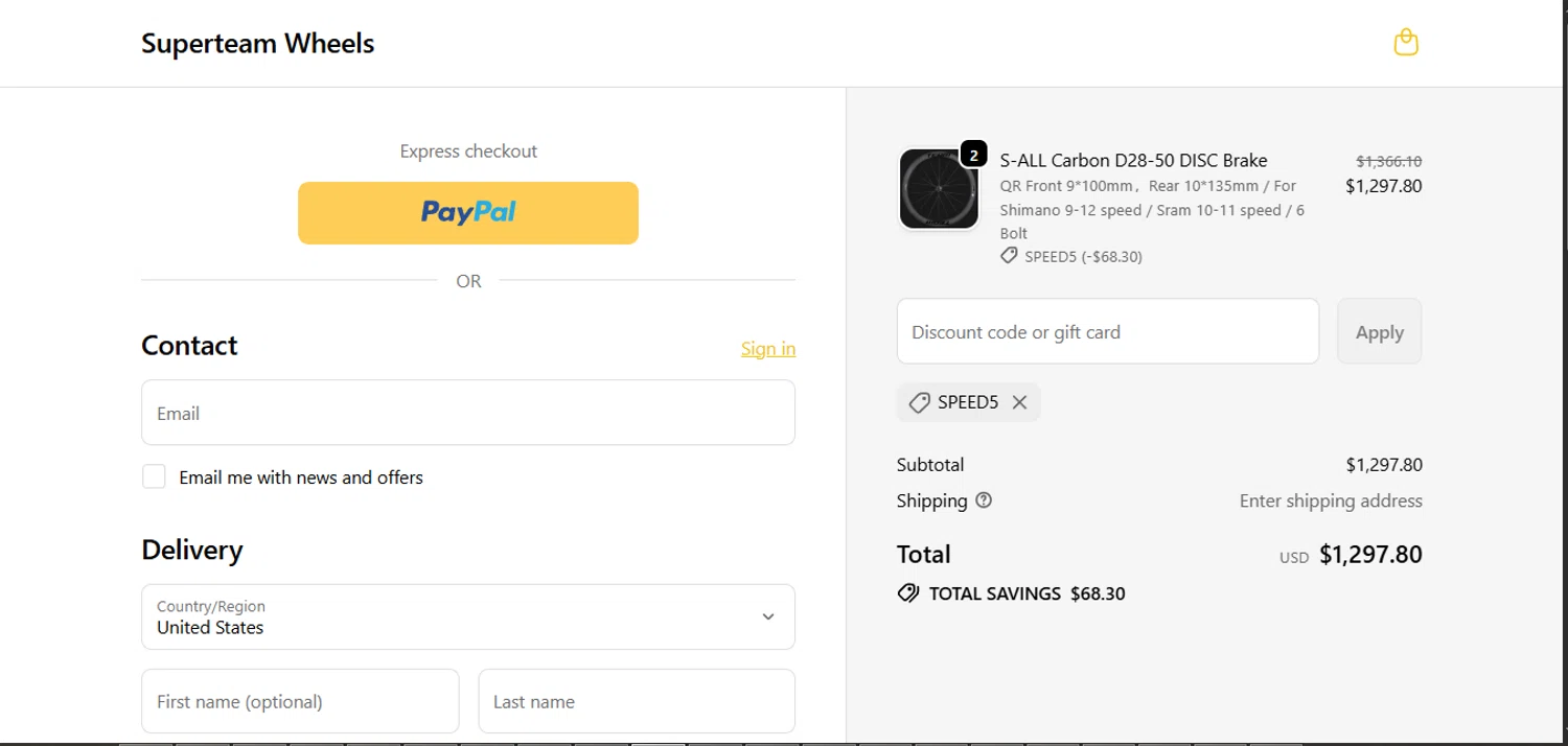 SUPERTEAM checkout page showing SUPERTEAM discount code box | Screenshot taken by SimplyCodes community member on Feb 19, 2026