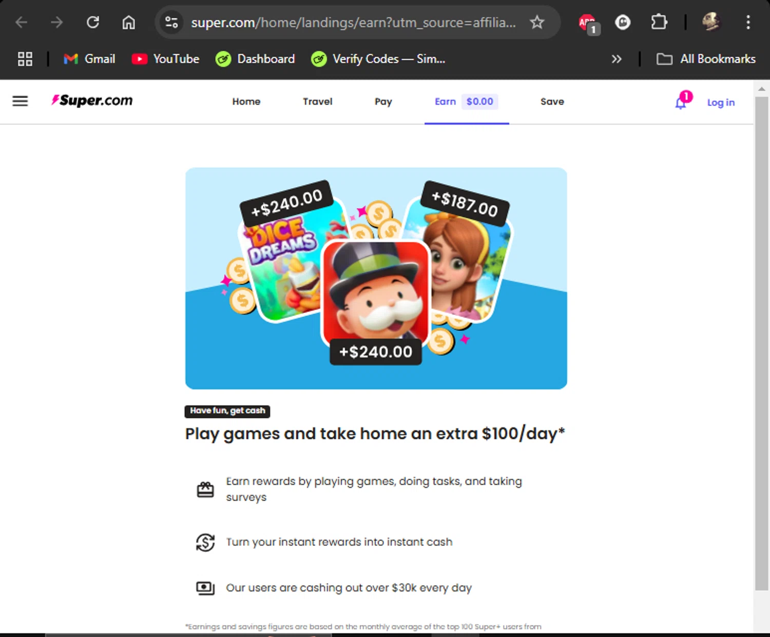 Super Travel checkout page showing Super Travel promo code box | Screenshot taken by SimplyCodes community member on Nov 8, 2024