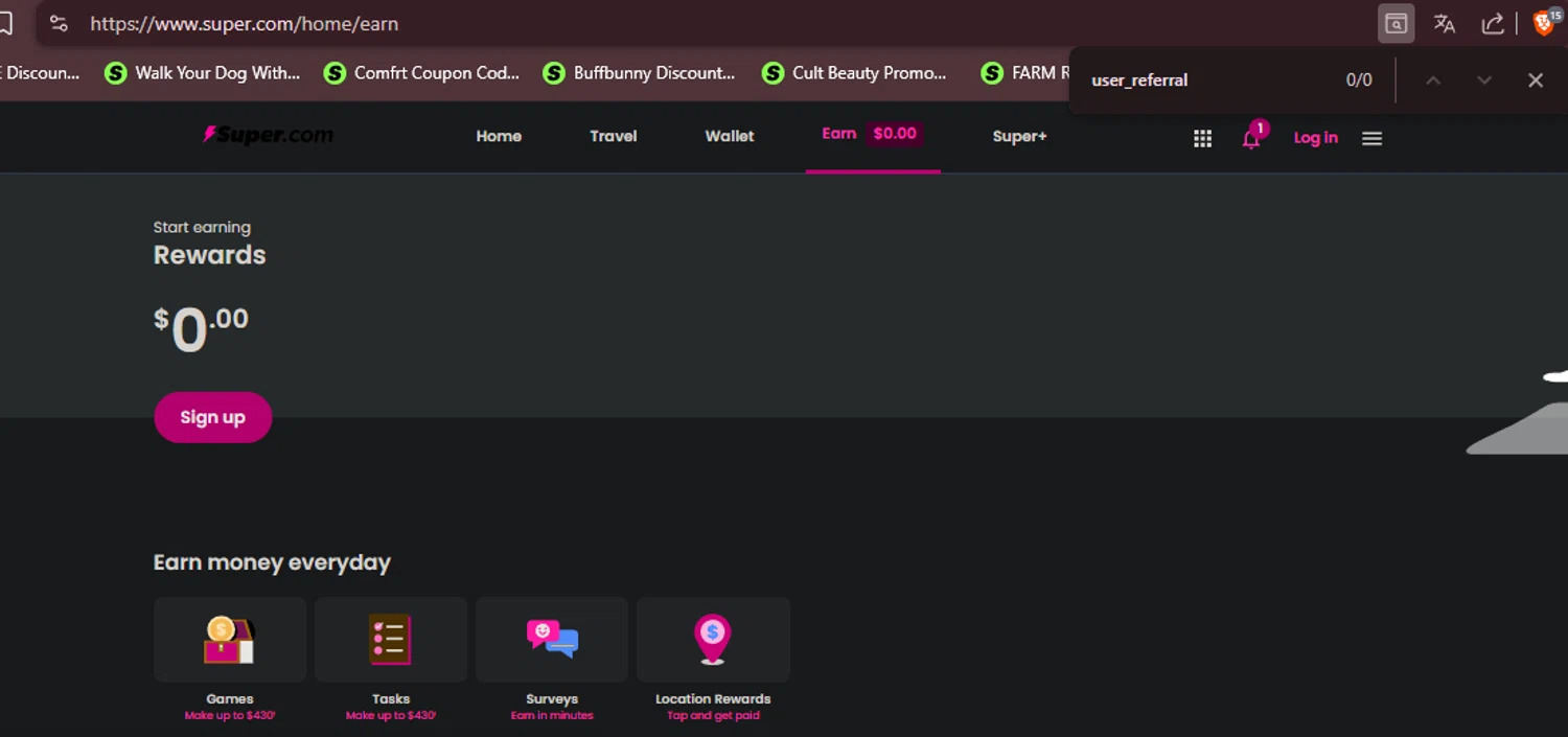 Super Travel checkout page showing Super Travel promo code box | Screenshot taken by SimplyCodes community member on Jul 7, 2025