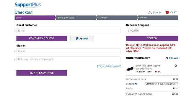Support Plus checkout page showing Support Plus coupon code box | Screenshot taken by SimplyCodes community member on Sep 3, 2024