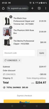 CONCISE25 coupon verification screenshot