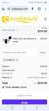 honey10 coupon verification screenshot