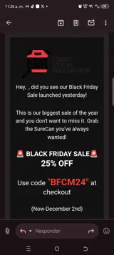 BFCM24 coupon verification screenshot