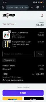 SAVE10 coupon verification screenshot