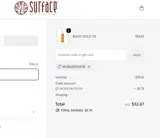 Surface Hair coupon verification screenshot