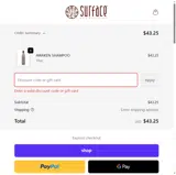 Surface Hair coupon verification screenshot