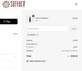 Surface Hair coupon verification screenshot