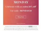 MONDAY20 coupon verification screenshot