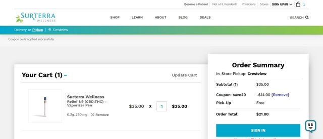 Surterra checkout page showing Surterra promo code box | Screenshot taken by SimplyCodes community member on Sep 8, 2022