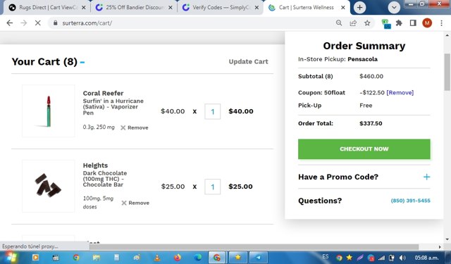 Surterra checkout page showing Surterra promo code box | Screenshot taken by SimplyCodes community member on Aug 10, 2022